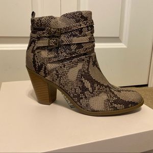 Snakeskin booties from JustFab